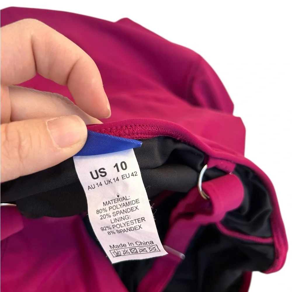 Hilor one piece swim dress dark‎ pink size 10 underwire